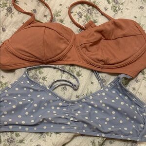 Women's Intimates Set - Rust and Blue Polka Dot